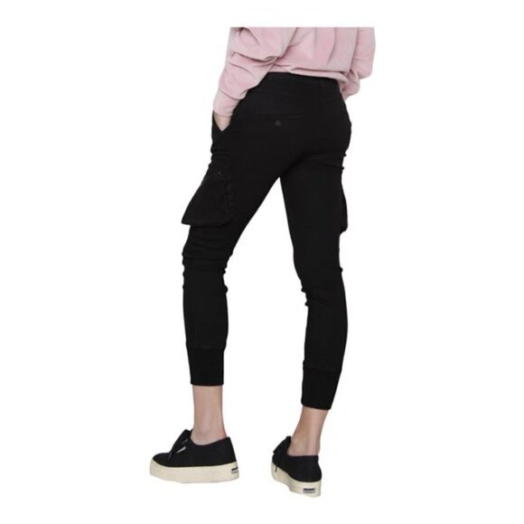 James Jeans Black Ebony Corduroy Boyfriend Cargo Pocket Utility Pant Joggers 26 - Picture 3 of 15